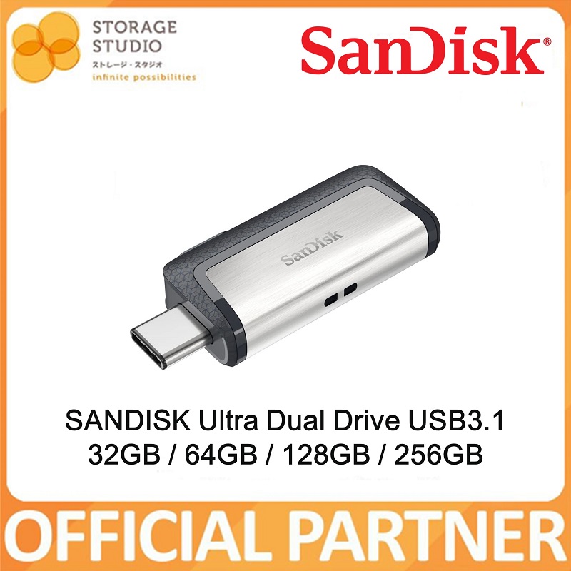 SanDisk 128GB Ultra Dual Drive USB Type-C - USB-C, USB 3.1 -  SDDDC2-128G-G46, Gray