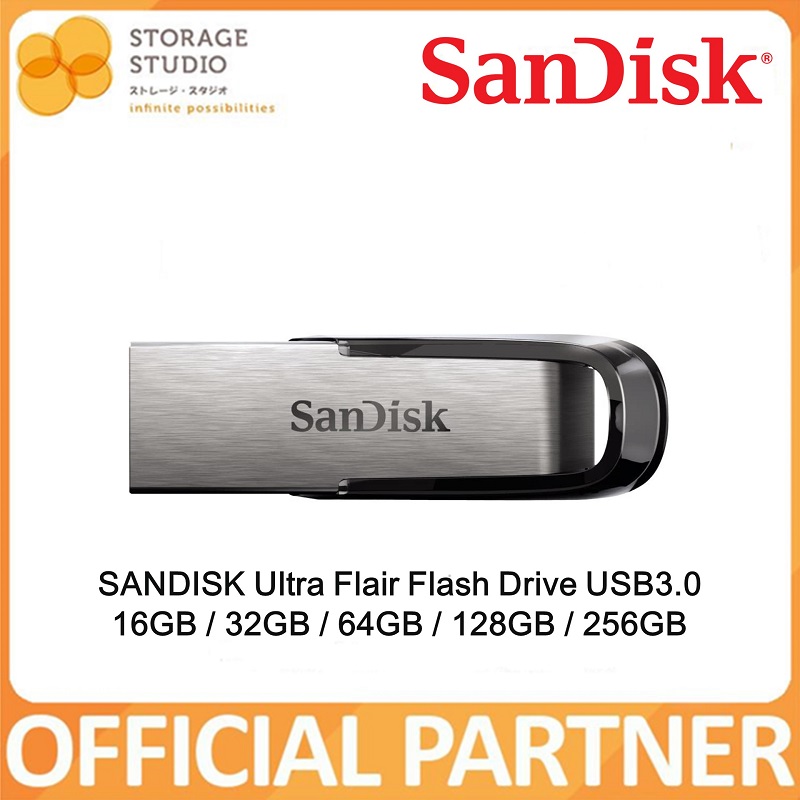SanDisk Ultra Flair USB 3.0 Flash Drive 256GB / 128GB / 64GB / 32GB / 16GB.
