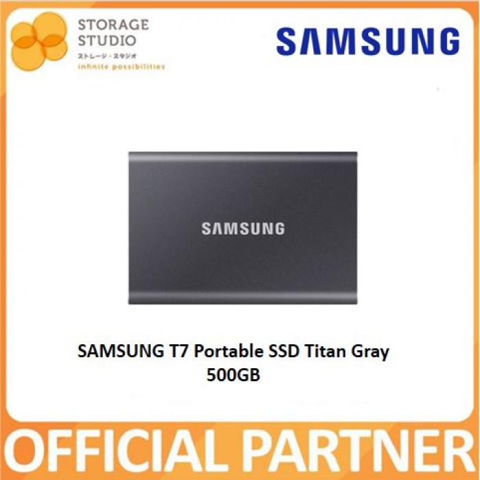 SAMSUNG Portable SSD T7 500Go External USB 3.2 Gen 2 titan grey BE 2 (P)