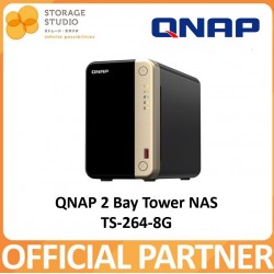 QNAP TS-264-8G 2 Bay Tower NAS. Singapore Warranty 2 Years