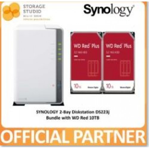 SYNOLOGY 2-Bay Diskstation DS223J Bundle with WD Red Plus 2 x 10TB