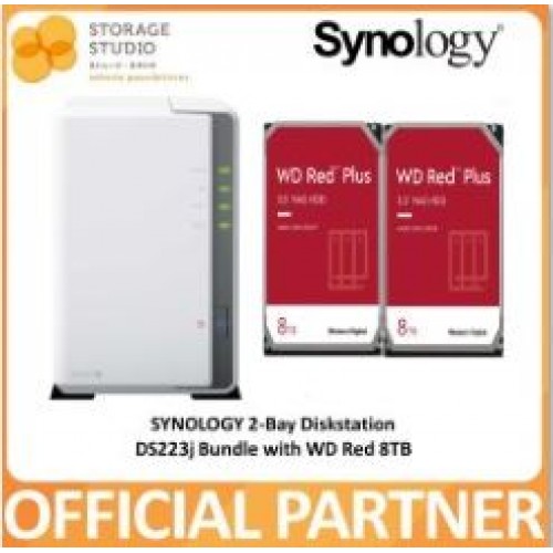 SYNOLOGY 2-Bay Diskstation DS223J Bundle with WD Red Plus 2 x 8TB