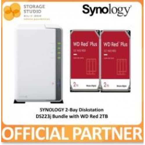 SYNOLOGY 2-Bay Diskstation DS223J Bundle with WD Red Plus 2 x 2TB