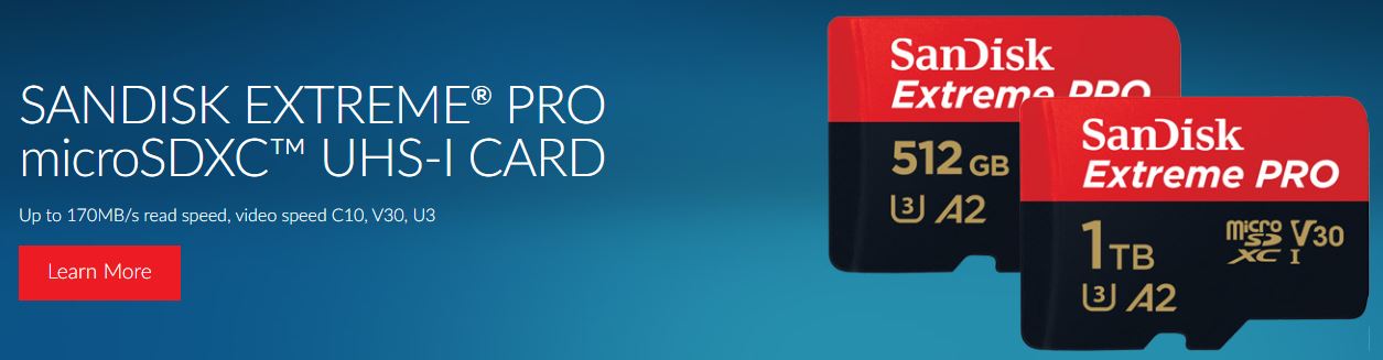 Карта памяти microsdxc 512gb sandisk class 10 uhs i a2 c10 v30 u3 extreme pro