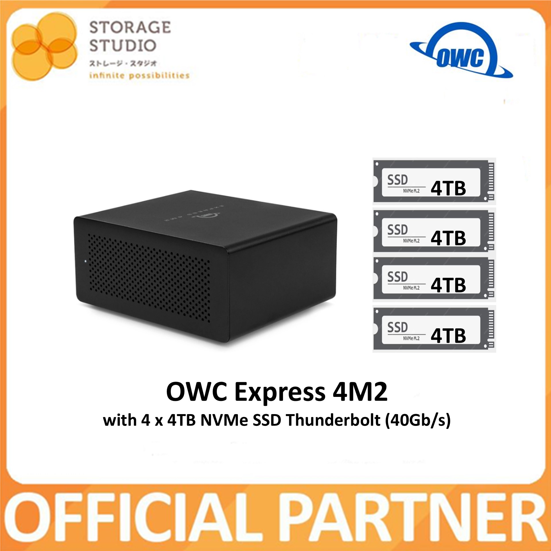 OWC Express 4M2 , Four-Slot Thunderbolt (40Gb/s) NVMe M.2 SSD Enclosure ...